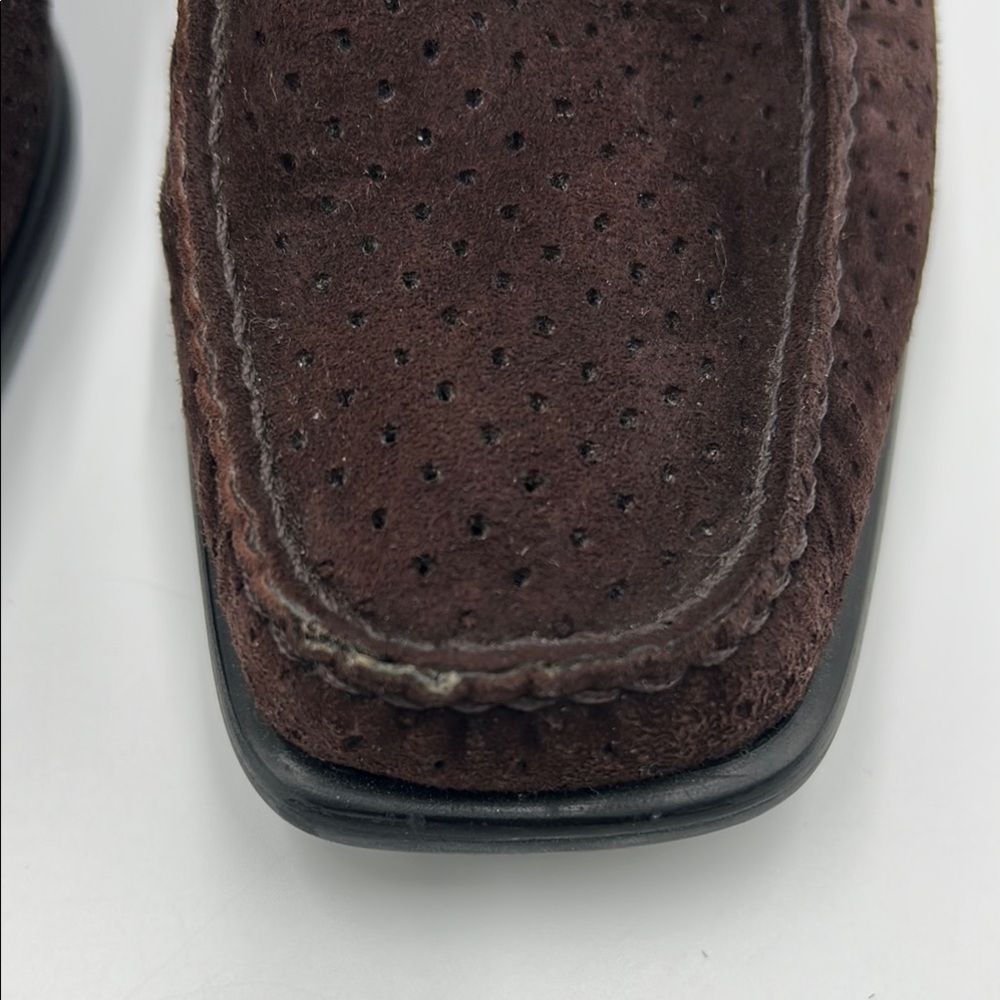 Stuart Weitzman Brown Suede Loafers Slip-On Design 7M - Picture 12 of 14